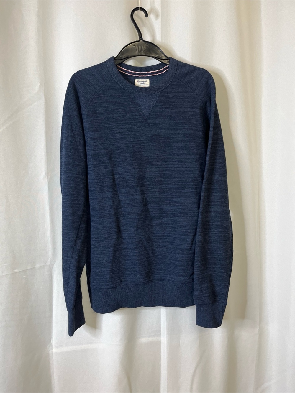 Champion Navy Heathered French Terry Athleisure Crew Neck Sweatshirt Mens Small